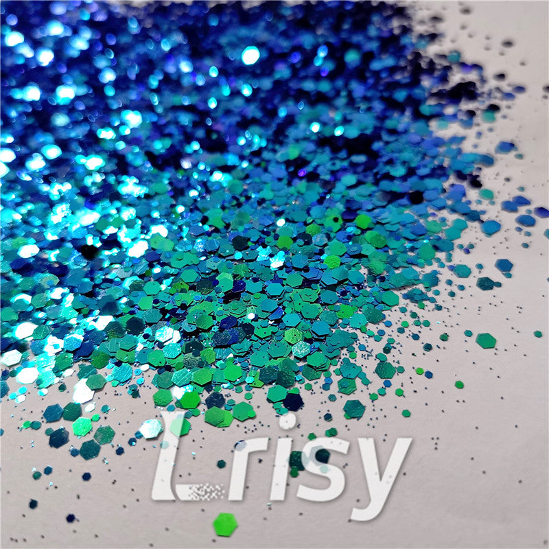 Mixed Hexagon Phantom Iridescent Glitter XCC209A