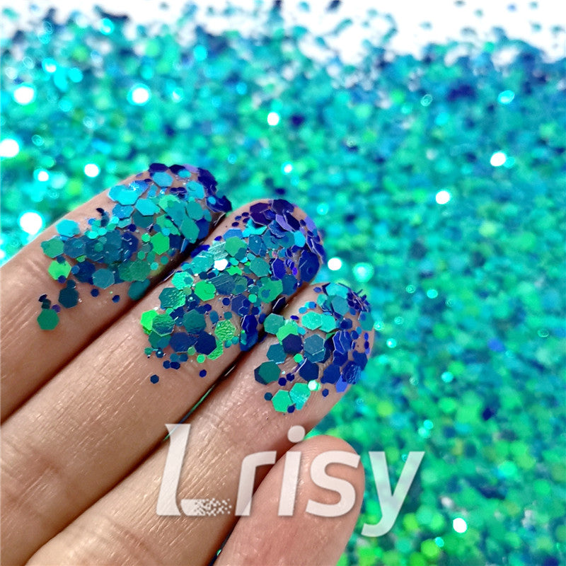 Mixed Hexagon Phantom Iridescent Glitter XCC209A