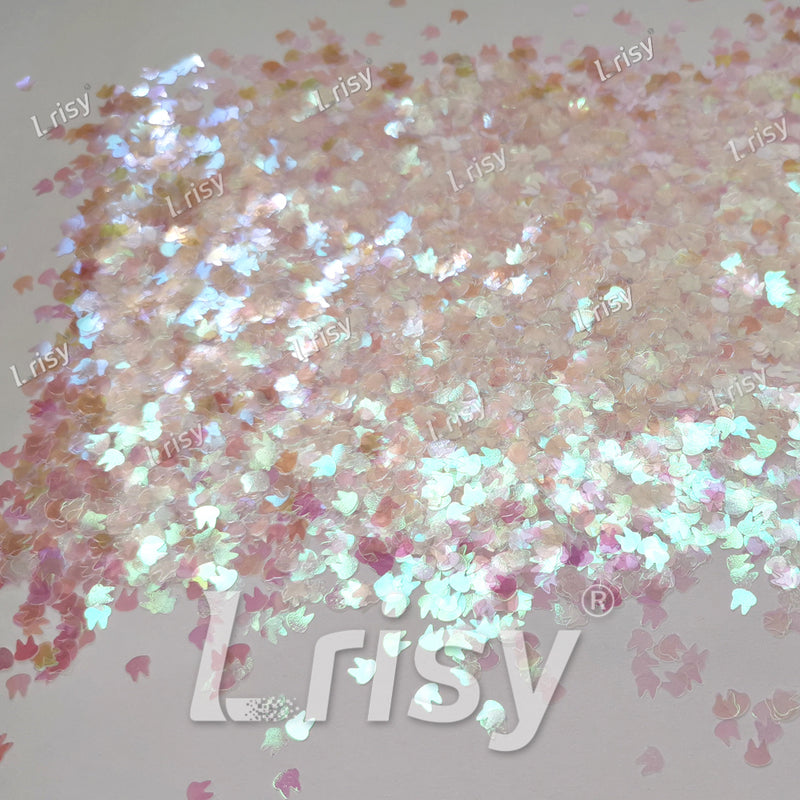 4mm Rabbit Bunny Shapes Dream Pink Iridescent Glitter C003