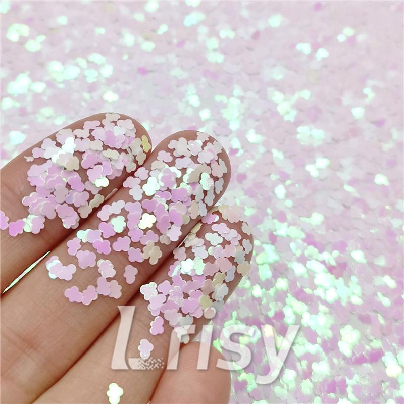 3mm Cloud Shapes Violet Glitter C003R