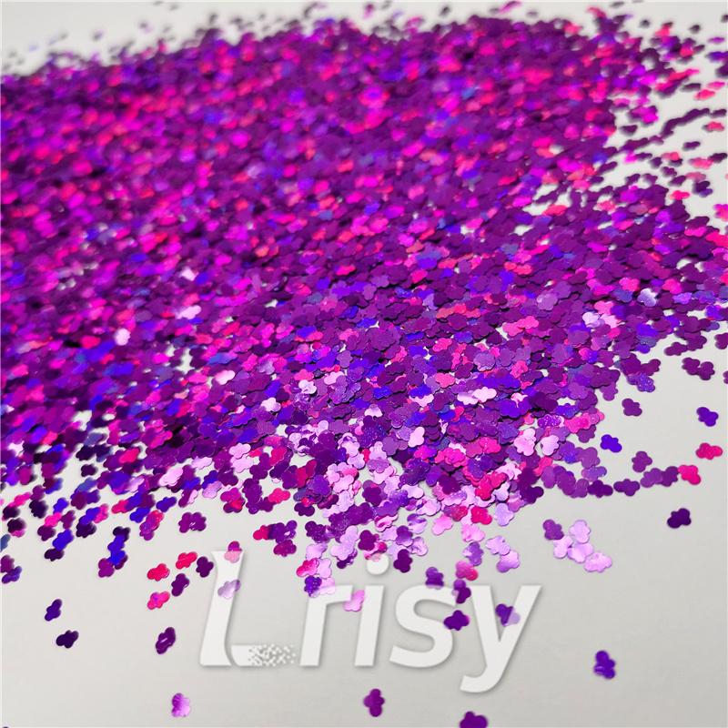 3mm Cloud Shapes Laser Purple Glitter LB0800