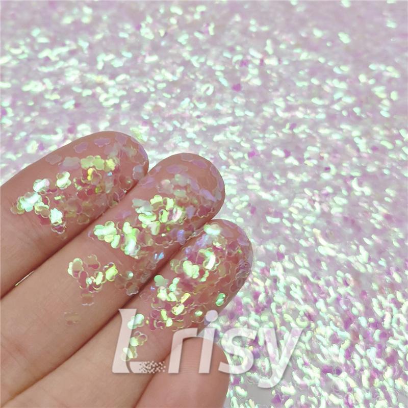 3mm Cloud Shapes Dream Pink Glitter C003