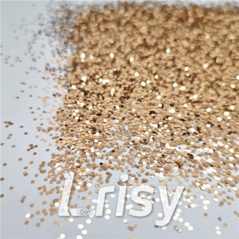 1mm Hexagon Shapes Sand Gold Chunky Glitter B0213