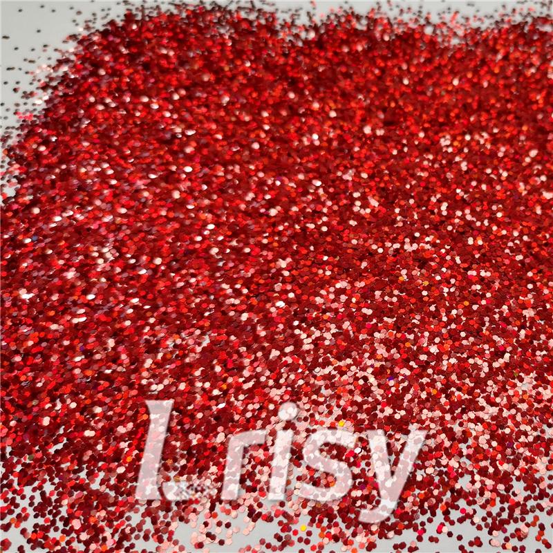 1mm Hexagon Shapes Laser Red Chunky Glitter LB0300