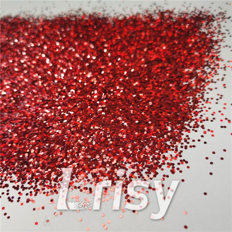 1mm Hexagon Shapes Laser Red Chunky Glitter LB0300