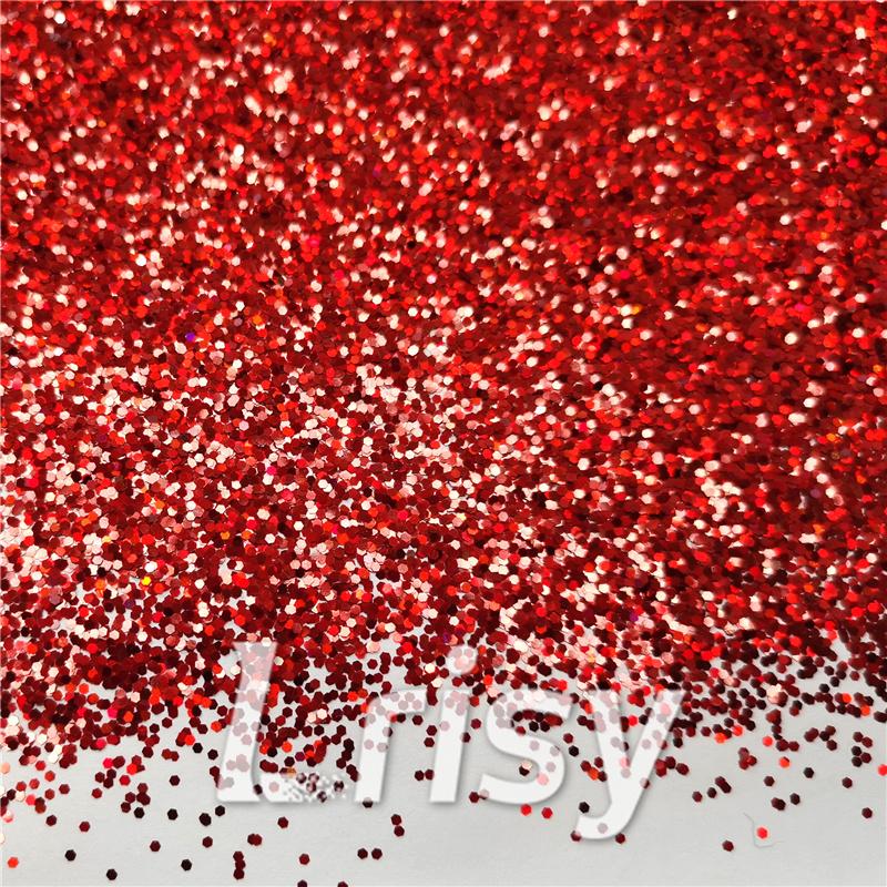 1mm Hexagon Shapes Laser Red Chunky Glitter LB0300