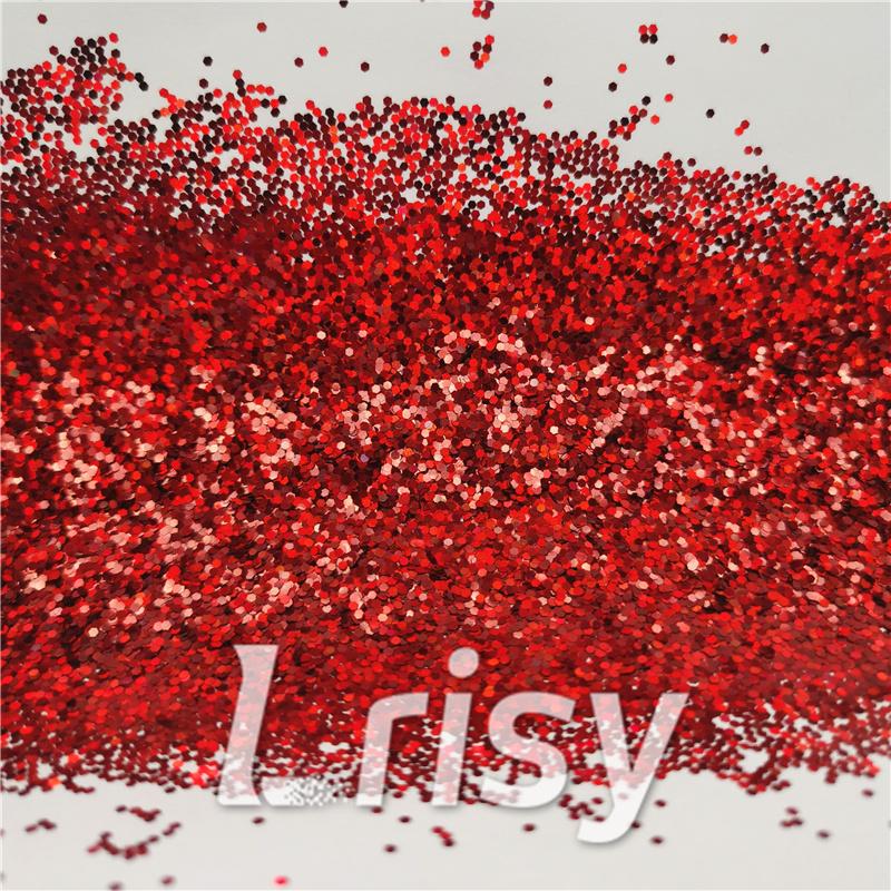 1mm Hexagon Shapes Laser Red Chunky Glitter LB0300