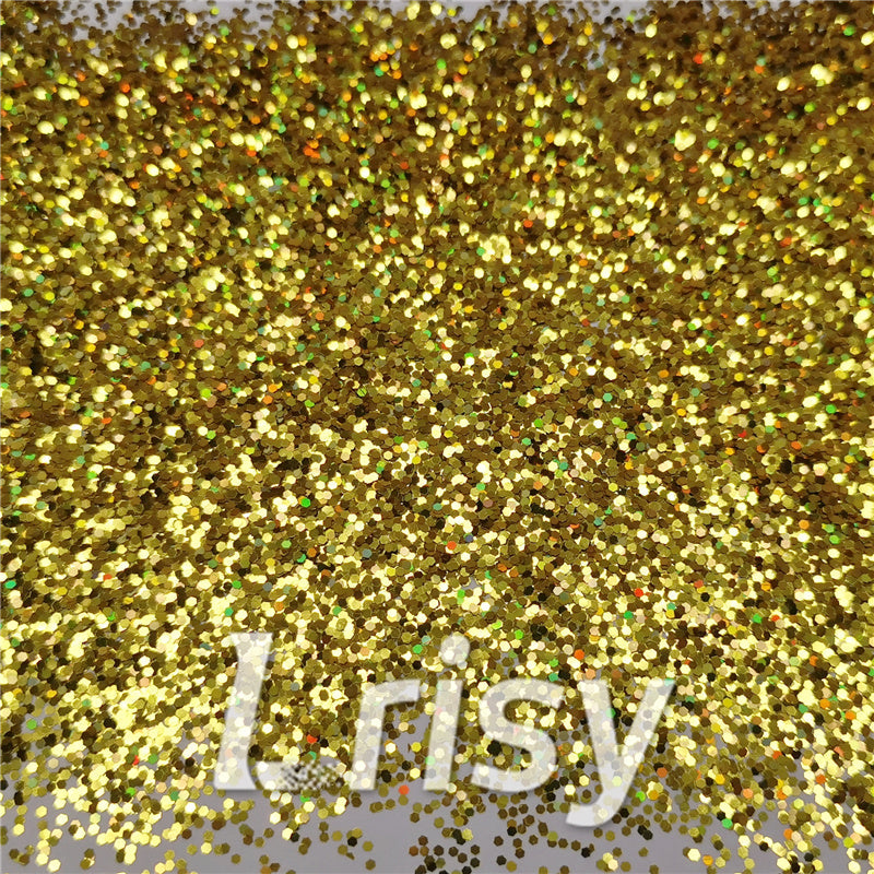 1mm Hexagon Shapes Gold Chunky Glitter B0203