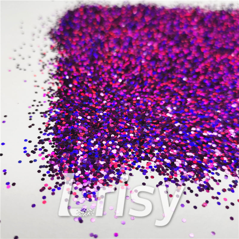 1mm Hexagon Shapes Laser Purple Chunky Glitter LB0800