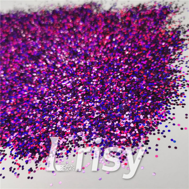 1mm Hexagon Shapes Laser Purple Chunky Glitter LB0800