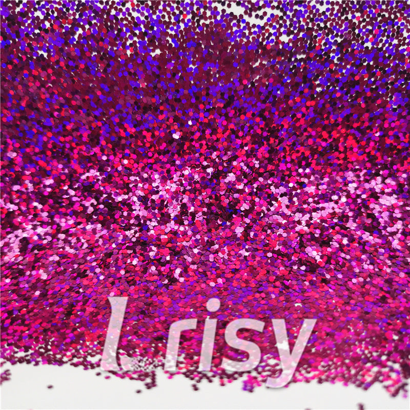 1mm Hexagon Shapes Laser Rose Red Chunky Glitter LB0900