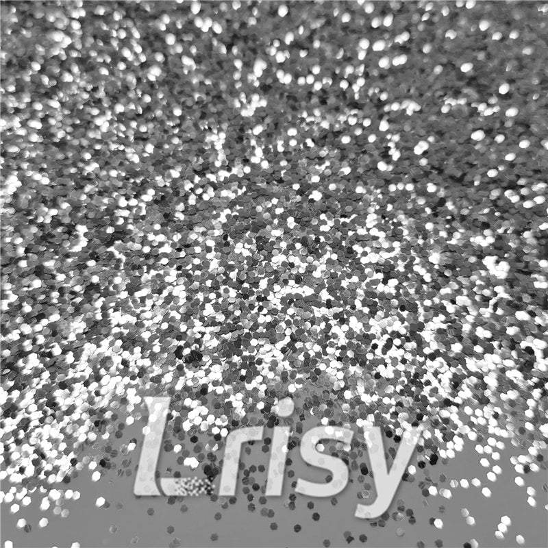 1mm Hexagon Shapes Silver Chunky Glitter B0100