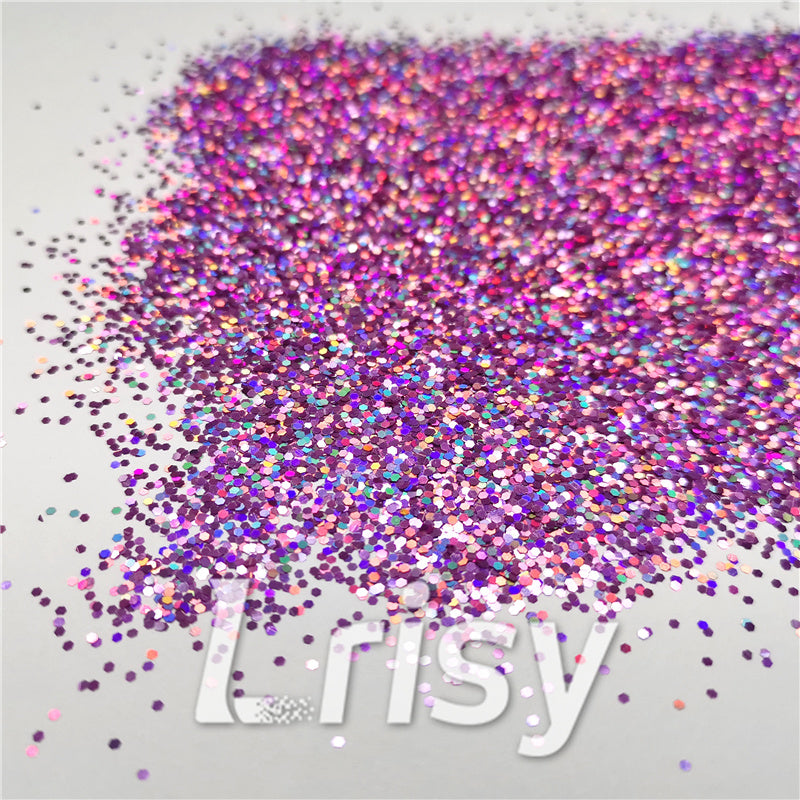 1mm Hexagon Shapes Laser Pink Chunky Glitter LB0901