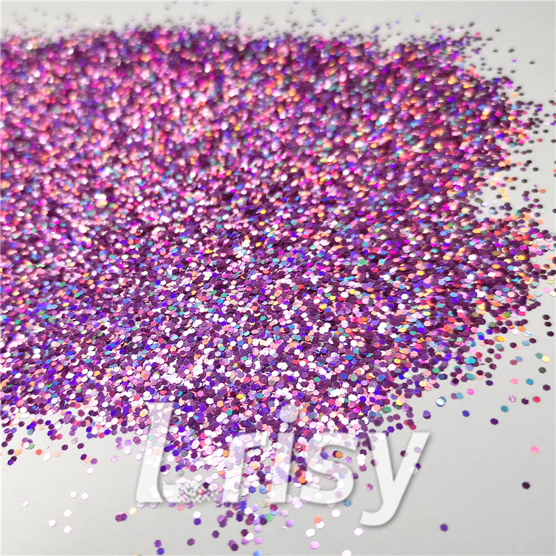 1mm Hexagon Shapes Laser Pink Chunky Glitter LB0901