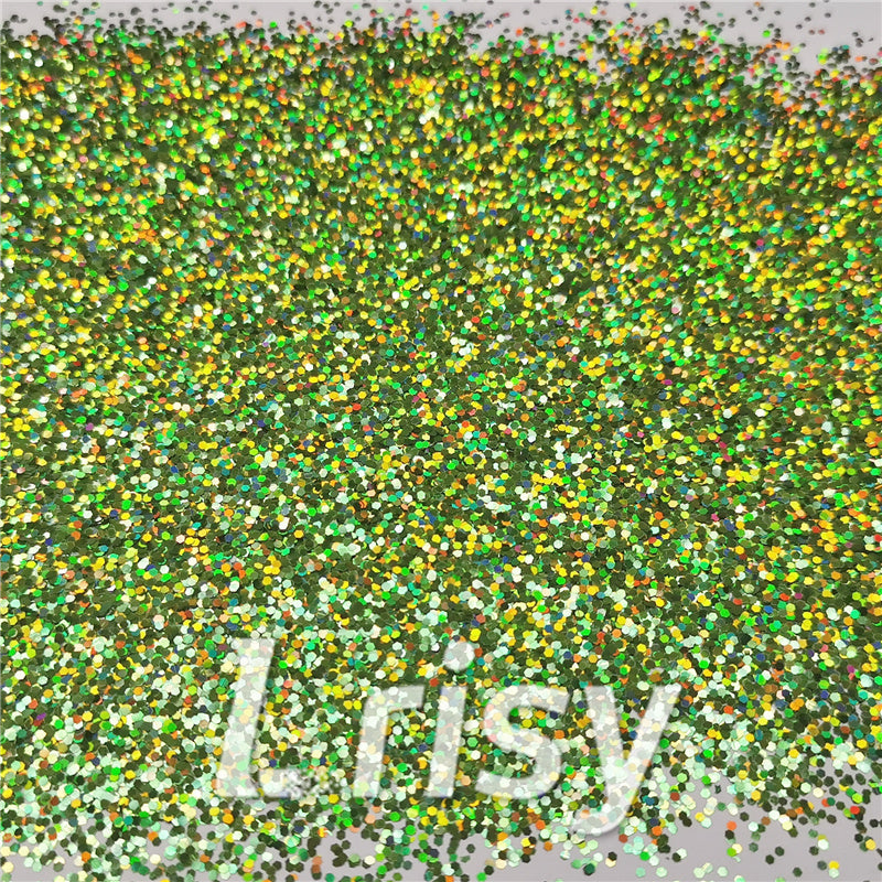 1mm Hexagon Shapes Laser Green Chunky Glitter LB0601