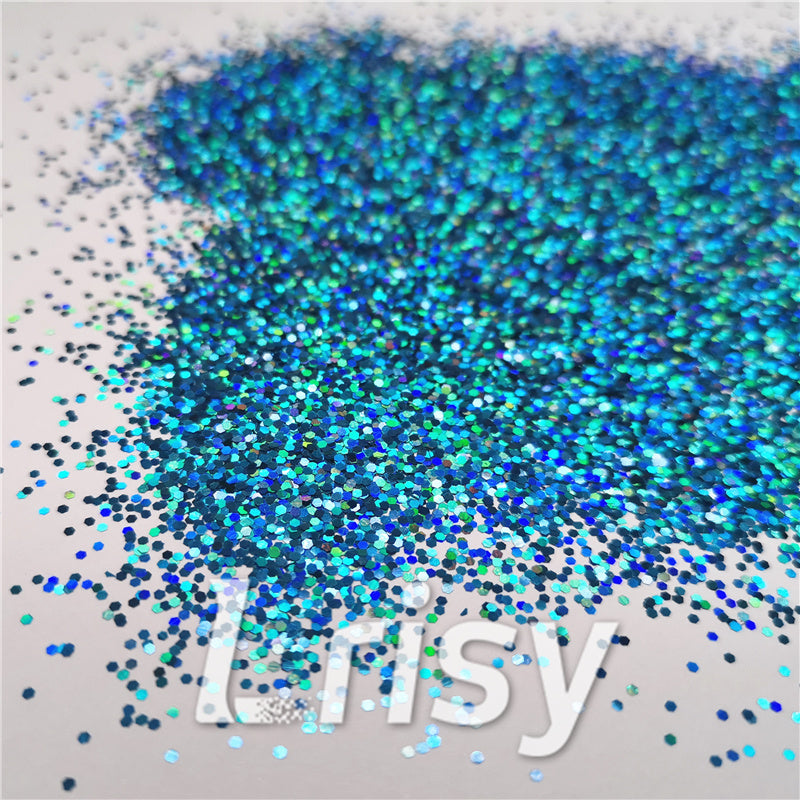 1mm Hexagon Shapes Laser Sky Blue Chunky Glitter LB0700