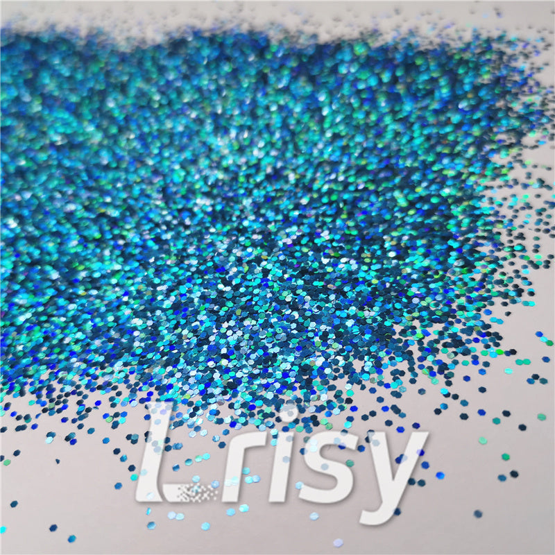 1mm Hexagon Shapes Laser Sky Blue Chunky Glitter LB0700