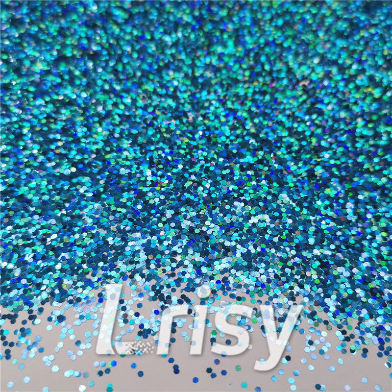1mm Hexagon Shapes Laser Sky Blue Chunky Glitter LB0700