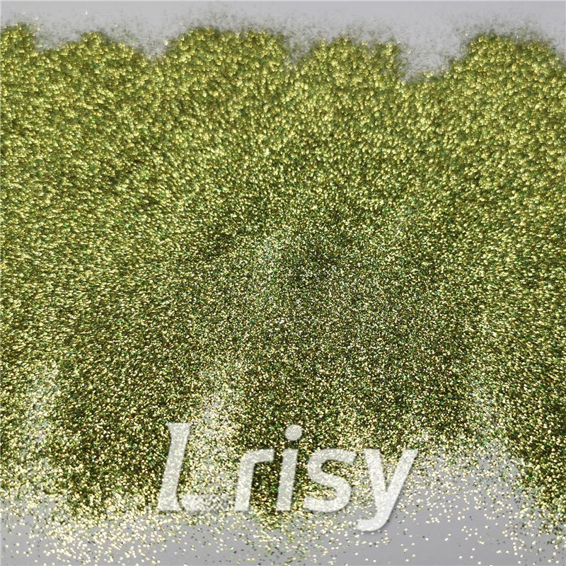 0.2mm Holographic Pigment Golden Green Glitter Cosmetic Grade SLG007