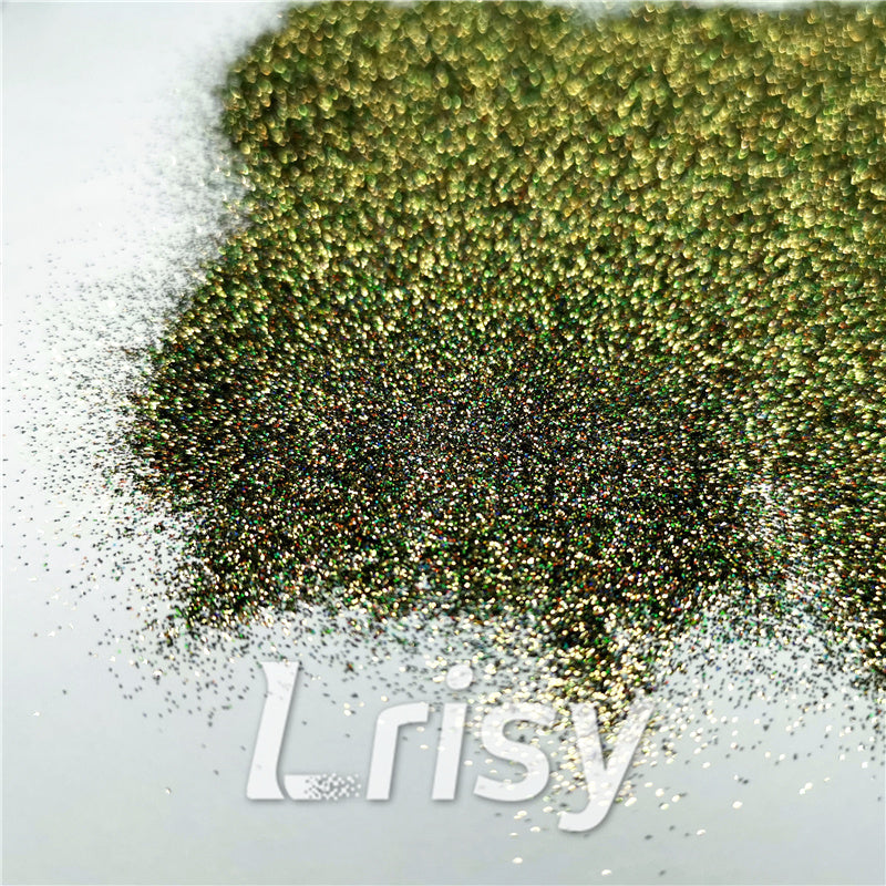 0.2mm Holographic Pigment Olive Green Glitter Cosmetic Grade SLG010