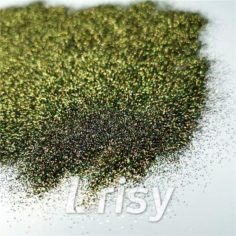 0.2mm Holographic Pigment Olive Green Glitter Cosmetic Grade SLG010