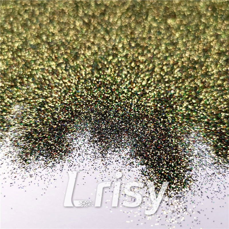 0.2mm Holographic Pigment Olive Green Glitter Cosmetic Grade SLG010