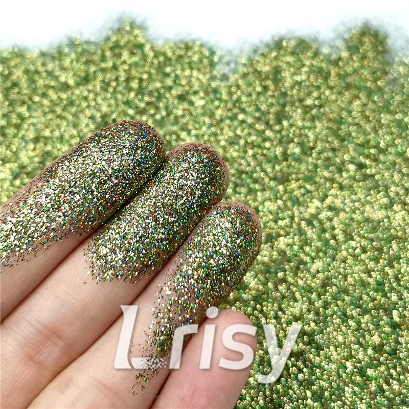 0.2mm Holographic Pigment Olive Green Glitter Cosmetic Grade SLG010