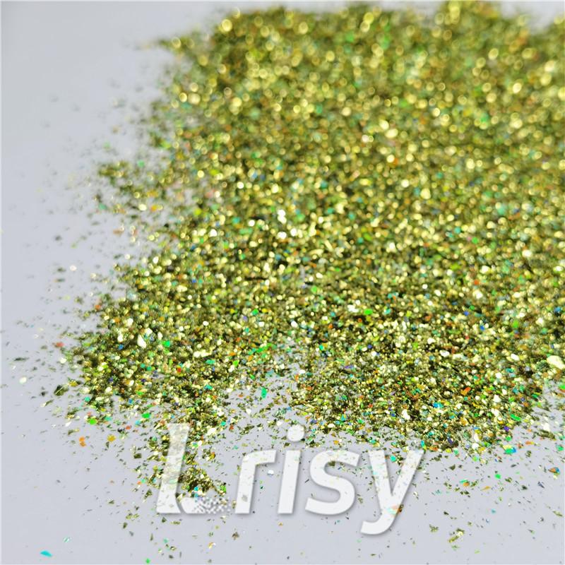 2x2 Glitter Holo Shards (Flakes) Holographic Pigment Golden Green Glitter Solvent Resistant SLG007