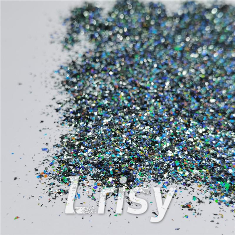2x2 Glitter Holo Shards (Flakes) Holographic Pigment Dark Grey Glitter Solvent Resistant SLG011