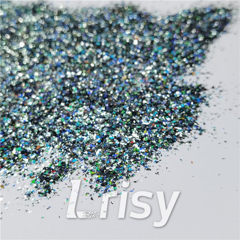 2x2 Glitter Holo Shards (Flakes) Holographic Pigment Dark Grey Glitter Solvent Resistant SLG011