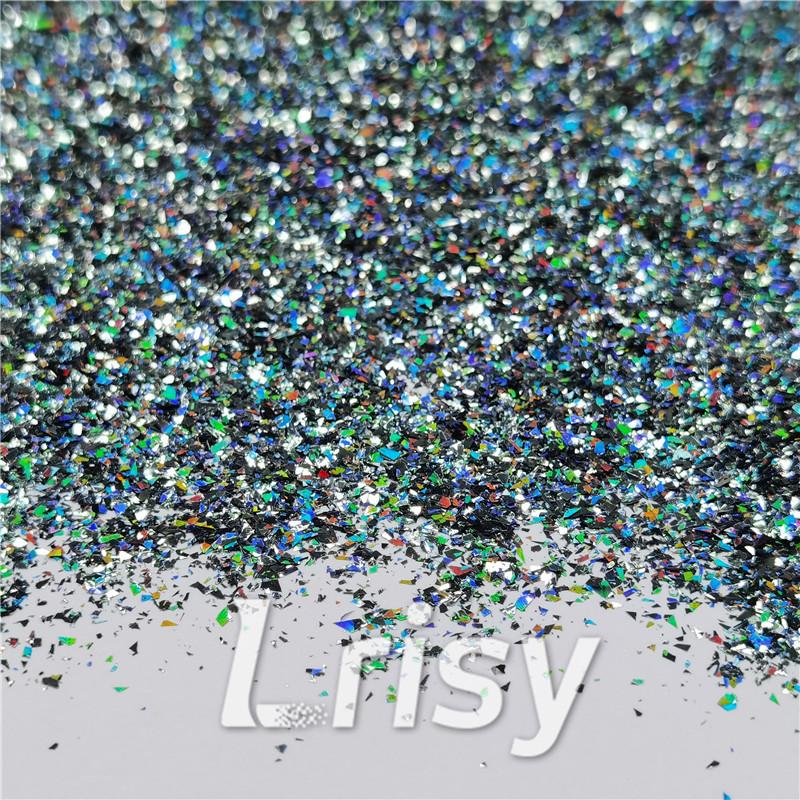 2x2 Glitter Holo Shards (Flakes) Holographic Pigment Dark Grey Glitter Solvent Resistant SLG011