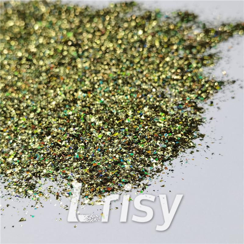 2x2 Glitter Holo Shards (Flakes) Holographic Pigment Olive Green Glitter Solvent Resistant SLG010
