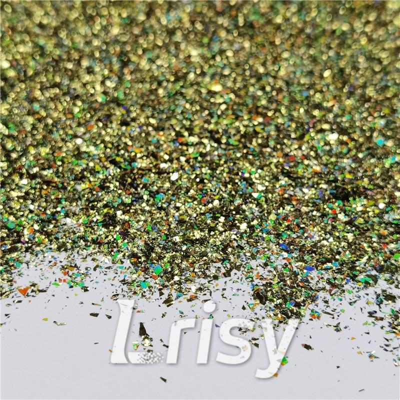 2x2 Glitter Holo Shards (Flakes) Holographic Pigment Olive Green Glitter Solvent Resistant SLG010