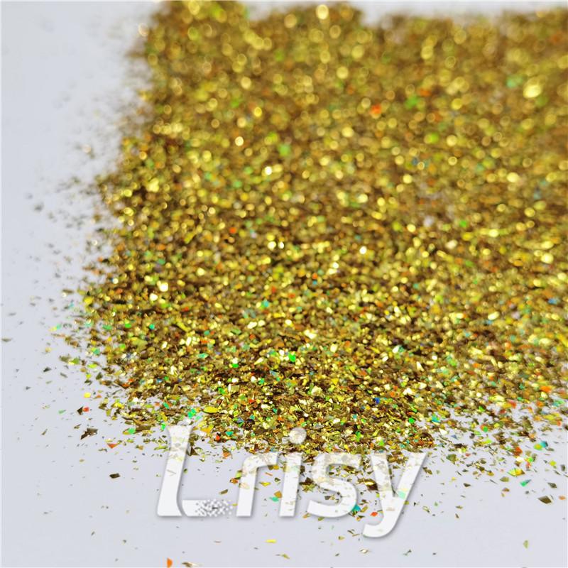 2x2 Glitter Holo Shards (Flakes) Holographic Pigment Gold Glitter Solvent Resistant SLG003