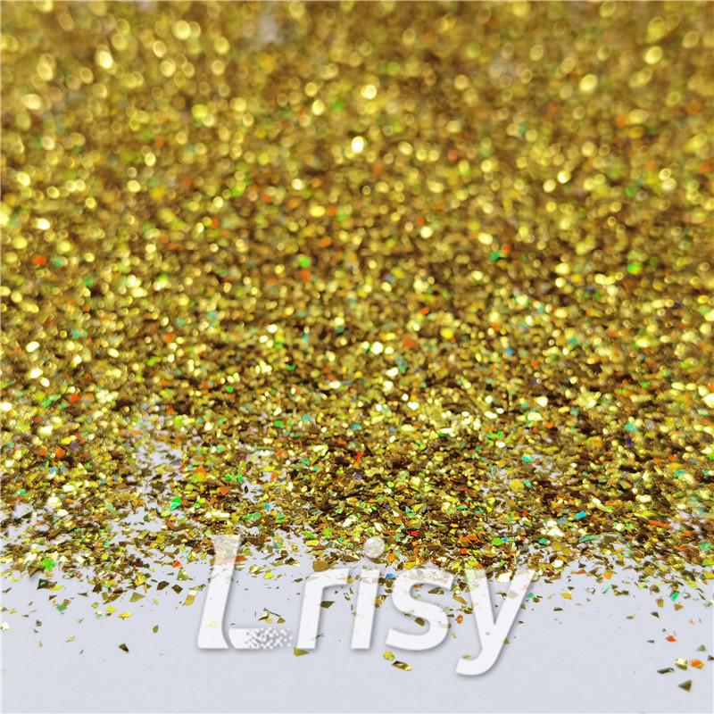 2x2 Glitter Holo Shards (Flakes) Holographic Pigment Gold Glitter Solvent Resistant SLG003