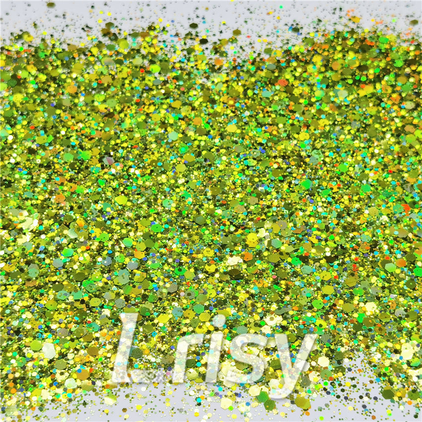 General Mixed Holographic Grass Green Glitter Hexagon Shaped LB0601