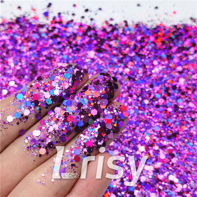 12 Colors 50g Hexagon Chunky Glitter Crafts Sequins Holographic