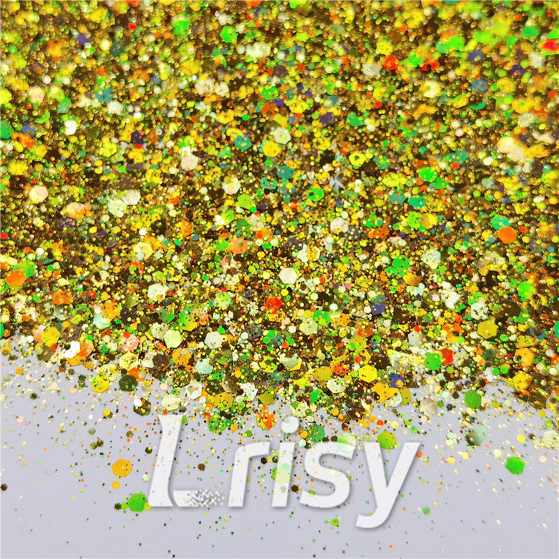 General Mixed Holographic Gold Glitter Hexagon Shaped LB0210