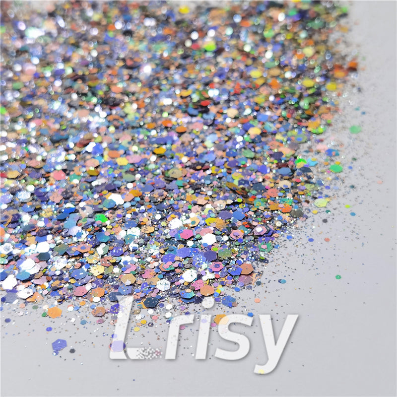 General Mixed Iridescent Phantom Silver Glitter C-BSL001