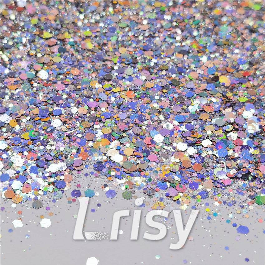 General Mixed Iridescent Phantom Silver Glitter C-BSL001
