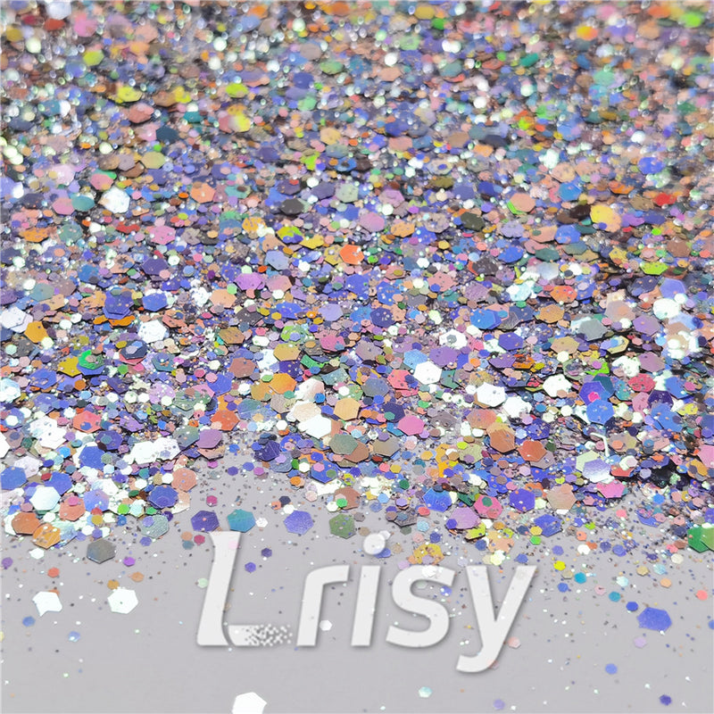 General Mixed Iridescent Phantom Silver Glitter C-BSL001