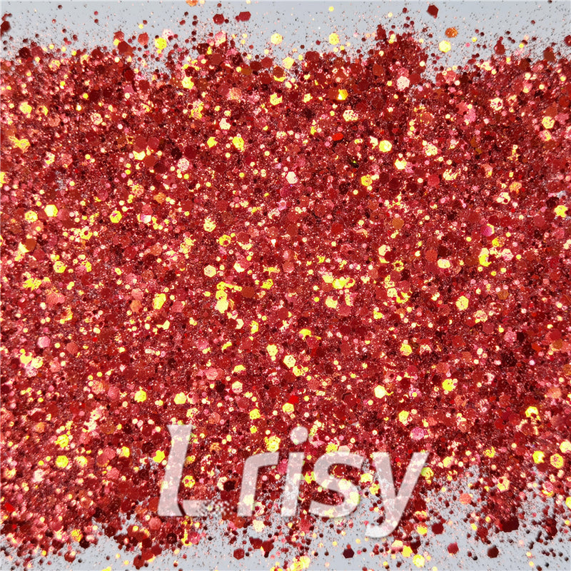 General Mixed Iridescent Phantom Red Gold Glitter C-BSL002