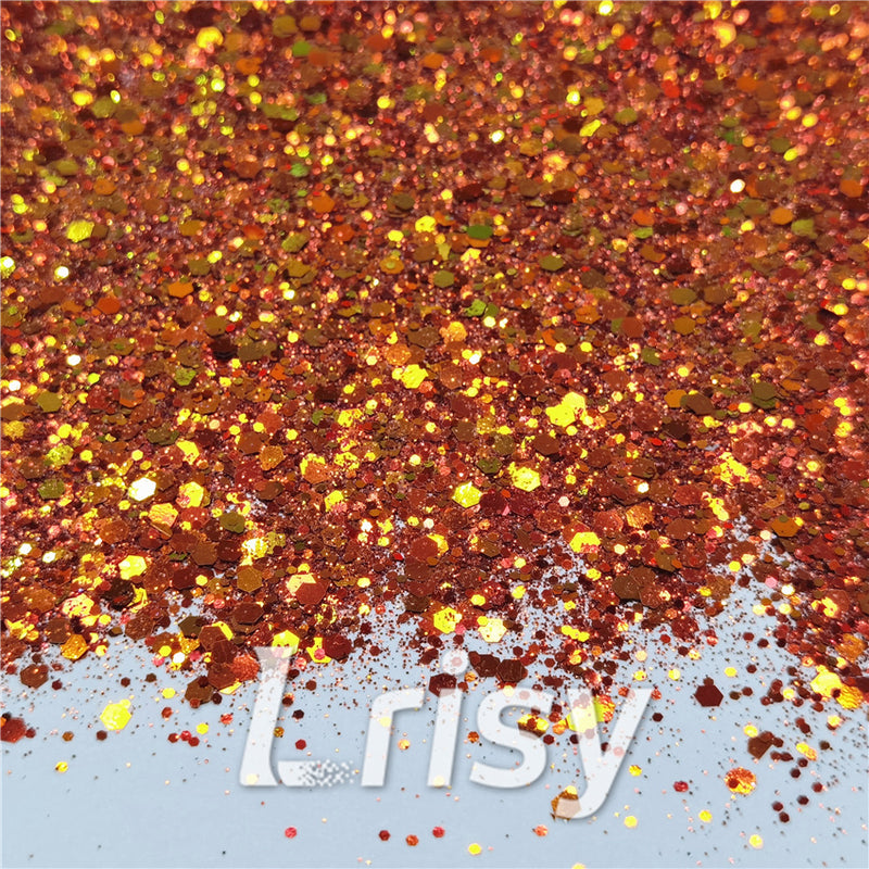 General Mixed Iridescent Phantom Red Gold Glitter C-BSL002