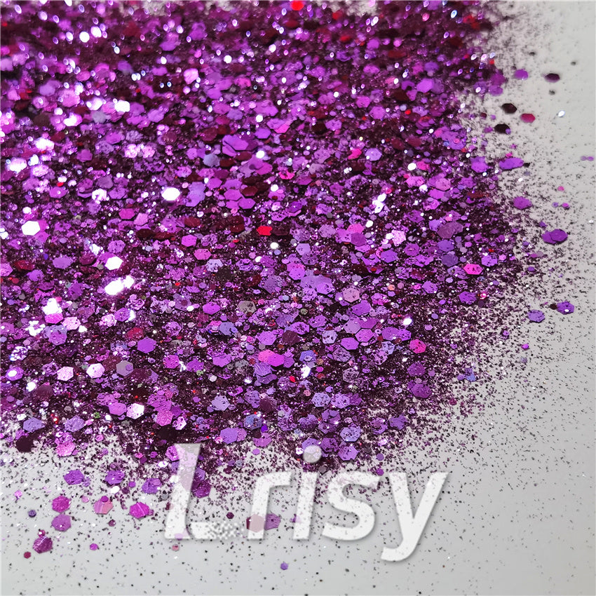 General Mixed Iridescent Phantom Purple Glitter C-BSL009
