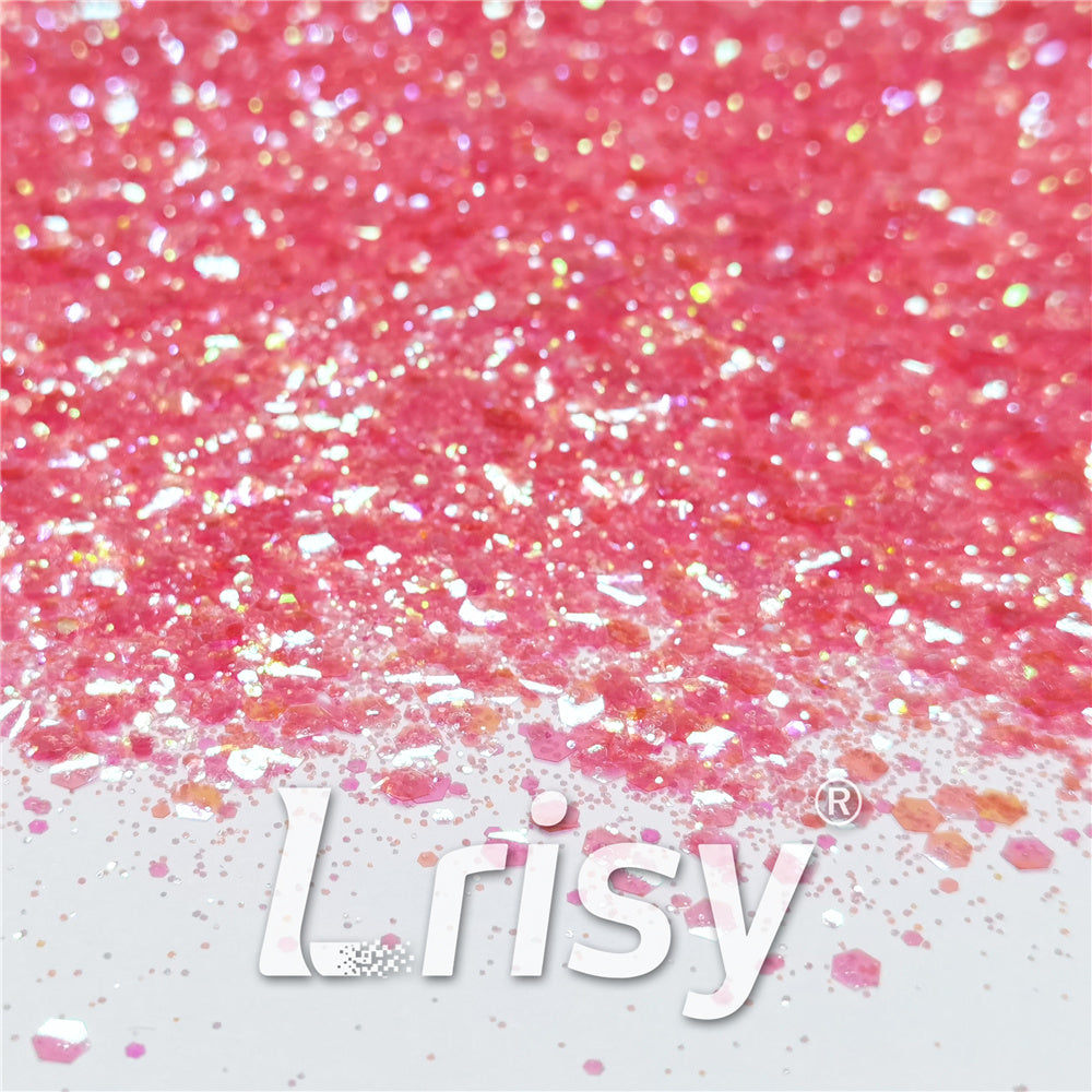 General Mixed Iridescent Translucent Pink Glitter C018