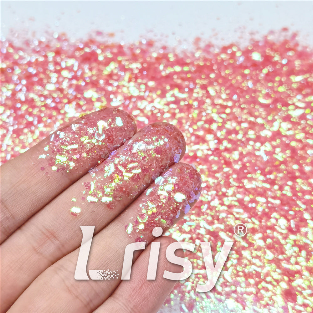 General Mixed Iridescent Translucent Pink Glitter C018