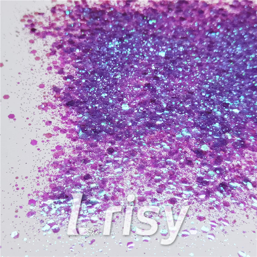 General Mixed Iridescent Translucent Purple Glitter C006