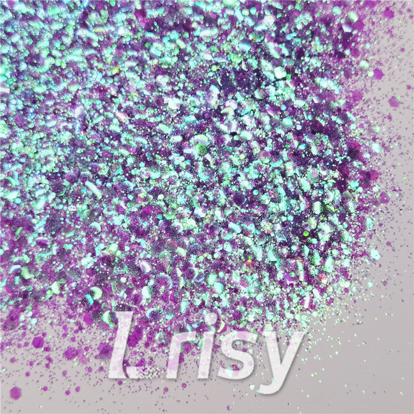 General Mixed Iridescent Translucent Purple Glitter C006