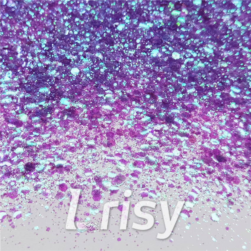 General Mixed Iridescent Translucent Purple Glitter C006