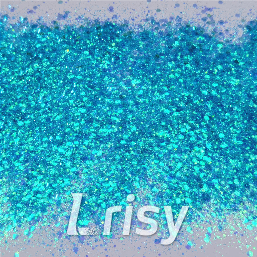 General Mixed Iridescent Translucent Blue Glitter C011